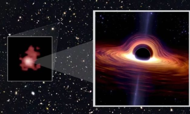 El Telescopio James Webb de la NASA fotografió al agujero negro más antiguo jamás visto en plena deglución